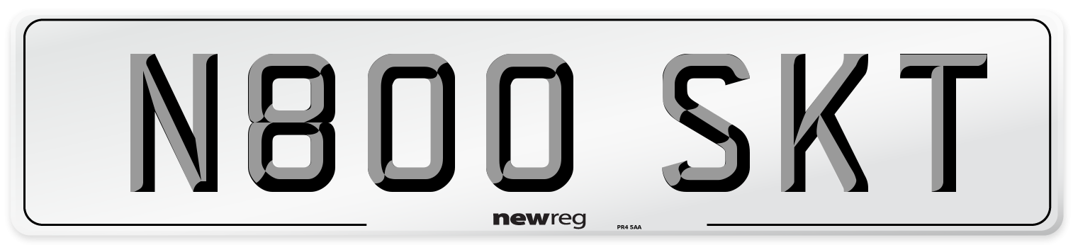 N800 SKT Number Plate from New Reg